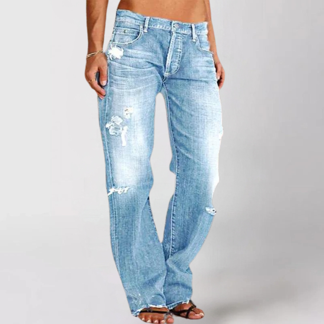 Losse wijde pijpen denim jeans